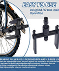 Blind Hole Bearing Puller Set for Motorcycles With Slide Hammer 12-Piece Internal Bearing Removal Tool Kit on bicycle wheel.