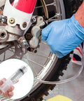 Using Brake Bleed Kit, Hydraulic Disc Clutches Bleeding Kit 100ML Syringe 50cm Hose on motorcycle brake system repair.
