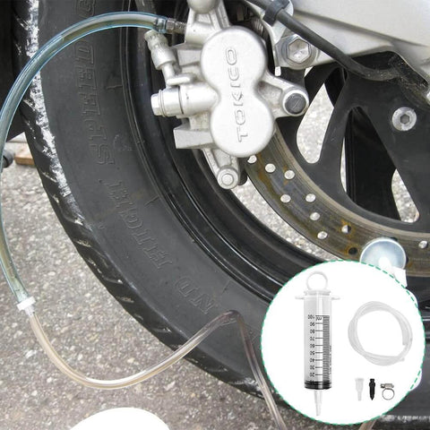 Brake Bleed Kit, Hydraulic Disc Clutches Bleeding Kit with 100ML Syringe, 50cm Hose, used on motorcycle brake system