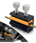Motorcycle Cable Luber Tool With Dual Opening Design, compact black and gold aluminum body, lubricating cable for bike maintenance