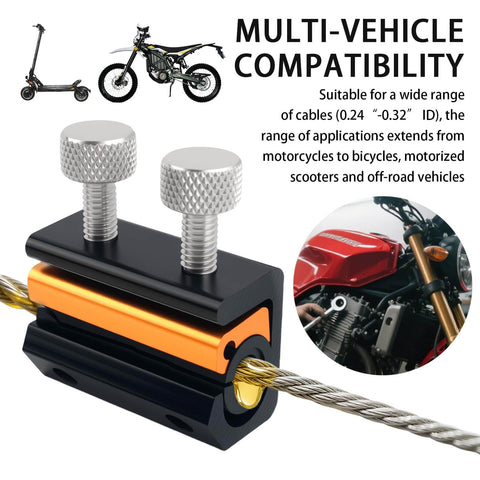 Motorcycle Cable Luber Tool With Dual Opening Design for easy cable lubrication, black and gold compact tool showcasing multi-vehicle compatibility.