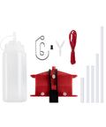 All Models Motorcycle Chain Cleaning Kit With Lube Device And Brush Gear Cleaner Tool For Chains, red kit components.