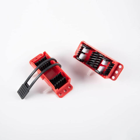 All Models Motorcycle Chain Cleaning Kit With Lube Device And Brush Gear Cleaner Tool, heavy duty red finish, top view.