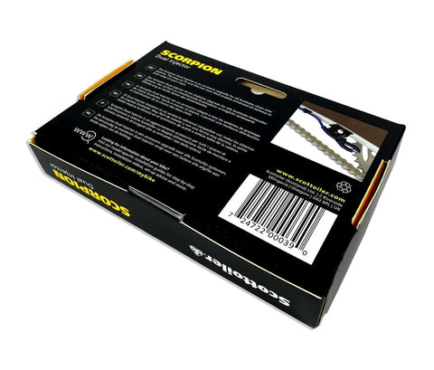 Packaging of Micro System Automatic Motorcycle Chain Lubrication Kit With Scorpion Dual Injector, side view