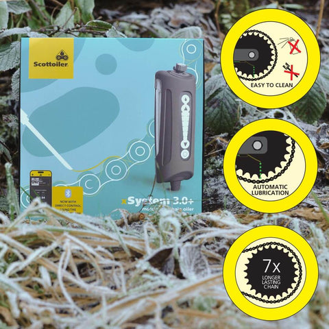 Box of X System 3.0 Plus Electronic Automatic Motorcycle Chain Lubrication System with Bluetooth App Control in grass