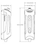 Technical drawing of X System 3.0 Plus Electronic Automatic Motorcycle Chain Lubrication System dimensions