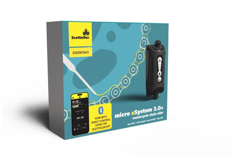 Box of Essentials Micro XSystem 3.0 Plus Electronic Automatic Motorcycle Chain Lubrication System With Bluetooth App Control.