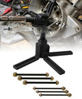 Beefy Heavy Duty Motorcycle Crankcase Splitter And Flywheel Puller Tool For Disassembling 2 And 4 Stroke Engines Under 500cc shown in use
