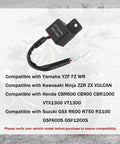 LED Flasher Relay For Motorcycle Turn Signals 12V Two Wire Two Pin Electronic Blinker displayed with compatibility list