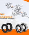 Race-Ready Front Wheel Bearing And Seal Kit For BMW R Nine T 2013 2016 And Suzuki DL1000 GSF1250 GSX-R1000 SV1000 1996 2018 ABS Compatible For Riders Now with installation diagram.