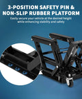 Beefy 1500 Lb Hydraulic Motorcycle Lift Jack With Adjustable Height From 4.7 To 14.57 Inches, non-slip platform, safety pin.