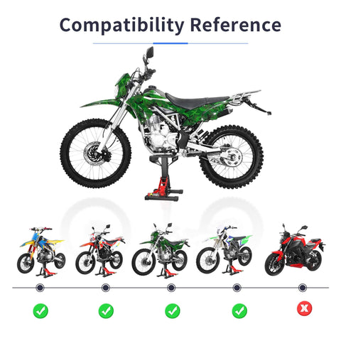 Heavy Duty Hydraulic Motorcycle Lift Stand With 1000 Lbs Capacity, Durable Steel Maintenance Hoist for dirt bikes and snowmobiles compatibility