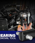 Beefy Motorcycle Steering Stem Bearing Race Removal Tool for one eighth inch to two and five eighths inch races in use
