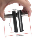 Beefy Motorcycle Steering Stem Bearing Race Removal Tool neck bearing race puller, dimensions shown, held in hand