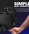 Hand using Beefy Motorcycle Steering Stem Bearing Race Removal Tool Neck Bearing Race Puller For One Eighth Inch To Two And Five Eighths Inch Races in operation