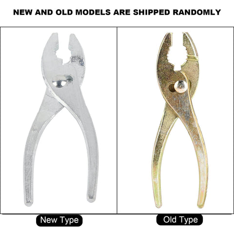 Comparison of new and old models of pliers from Compact Motorcycle Tool Kit With Socket Wrench Set, Screwdrivers And Pliers.
