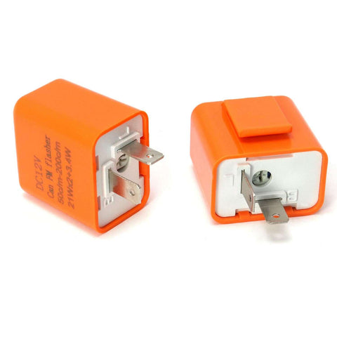 Two Pack 2 Pin Electronic Turn Signal Flasher Relay For Motorcycles Hyper Flash Upgrade With Adjustable LED Indicator Waterproof
