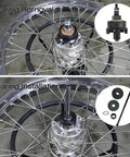 Wheel Bearing Puller Removal Motorcycle Tool Kit for Harley Davidson, displayed in bearing removal and installation process on wheels