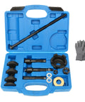 Wheel Bearing Puller Removal Motorcycle Tool Kit for Harley Davidson with case and gloves, ideal for 3/4" 1" 25mm bearings.