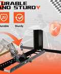 Heavy Duty Motorcycle Wheel Chock Stand With Beefed-Up 1800 Pound Capacity, Adjustable Front Tire Stand for Garage Use