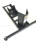 Heavy Duty Beefy Motorcycle Wheel Chock For Trailers And Garages By MaxxHaul, 1800 Pound Capacity Front Tire Stand, side view