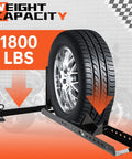 Heavy Duty Motorcycle Wheel Chock Stand With Beefed-Up 1800 Pound Capacity, Adjustable Front Tire Stand for garage