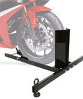 Heavy Duty Motorcycle Wheel Chock Stand With Beefed-Up 1800 Pound Capacity, Adjustable Front Tire Stand for garage