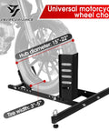 Heavy Duty Motorcycle Wheel Chock And Universal Front Wheel Stand For Trailers And Rigs 1800 Lb Capacity Fits 15 To 22 Inch Wheels