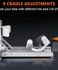Heavy Duty Stainless Steel Motorcycle Wheel Chock Stand With Anti Rust Finish 3000 Lbs Load Capacity side view