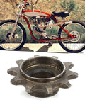 10T Iron Alloy Front Sprocket Cog For 415 Chain Motorized Gear Replacement shown with motorized bicycle