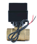 Motorized Brass Ball Valve Three Quarter Inch Standard Port With Nine To Thirty Six Volt AC DC Operation Two Wire Auto Return