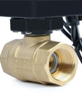 Motorized Brass Ball Valve Three Quarter Inch Standard Port With Nine To Thirty Six Volt AC DC Operation Two Wire Auto Return Normally Closed