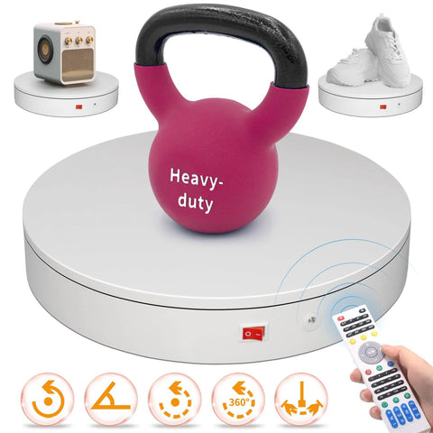 Remote Motorized Turntable For Photography And 3D Scanning, 15.8 Inch Diameter Electric Rotating Display Stand With 40 Cm Platform