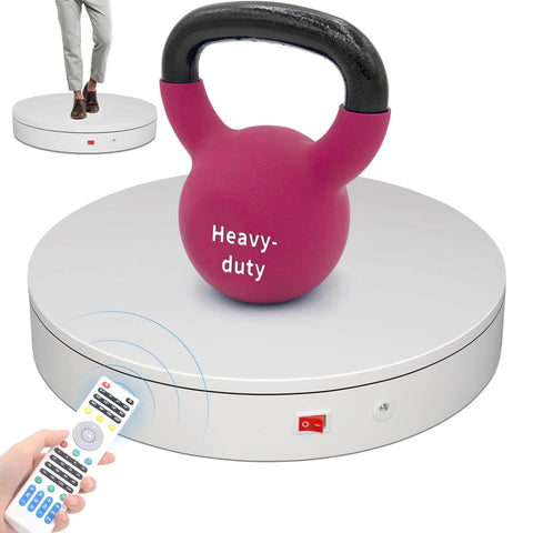 Remote Motorized Turntable For Photography And 3D Scanning, 15.8 Inch Diameter Electric Rotating Display Stand with kettlebell