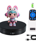 Motorized Rotating Display Stand With Remote 7.87 Inch Turntable 360 Degree Rotation with toy figure and remote control