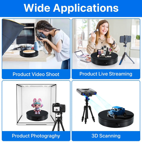 Motorized Rotating Display Stand With Remote 7.87 Inch Turntable 360 Degree Rotation Supports Up To 22 Lbs for various applications