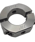 7/8" (0.875") Bore Mountable Two-Piece Clamping Shaft Collar in 303 Stainless Steel - Made in USA close-up image.