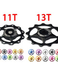 Pulley Mountain Road Bike Bicycle Rear Derailleur Pulley Roller Idler Bearing Riding Wheel Parts ( Color : 13T Blue )