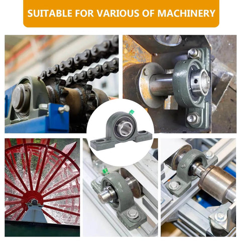 4 Pack UCP205-16 Mounted Pillow Block Ball Bearing, Bearing Steel Bearings 1" Bore with 8 Sets for Installing Bolts and Nuts