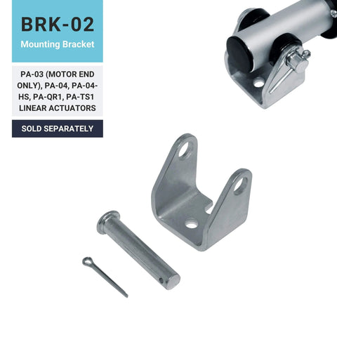 BRK-02 mounting bracket and pin set for 30 Inch Stroke Electric Linear Actuator, 100 lbs Force, IP66 Water Resistance - High Load Linear Actuator