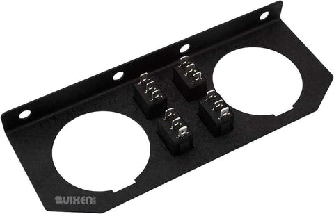 Dual gauge panel for Three Eighth Inch NPT Air Ride Suspension High Flow Air Valves and Solenoids Kit with mounting holes and switches