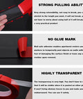 Heavy Duty Double Sided Mounting Tape With Acrylic Adhesive Foam For Picture Hanging On Walls, showing pulling ability, no glue mark, high transparency