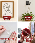 Heavy Duty Double Sided Mounting Tape Removable Clear Adhesive 1 Inch By 450 Inch Weatherproof for Brick Walls and Indoor Outdoor Use