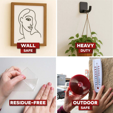 Heavy Duty Double Sided Mounting Tape Removable Clear Adhesive 1 Inch By 450 Inch Weatherproof for Brick Walls and Indoor Outdoor Use