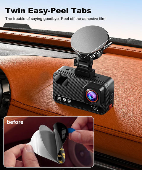 Installed Beefed-Up Mounting Tape With Easy Peel Tabs, 1.57 Inch Round, Heavy Duty Double Sided Tape With Bonding Primer, Heat Resistant Up To 200F, No Residue, 30 Pack For Car Dash Cams, Phone Mounts, Home Or Office, Outdoor Ready