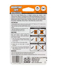 Back packaging of Heavy Duty Mounting Tape That Sticks Like A Champ With Double Sided Adhesive And Instant Hold For A Permanent Bond Reinforced Mesh For Extra Strength Holds Up To Forty Five Pounds On Painted Indoor Surfaces One Inch By Sixty Inches Black Pack Of One showing instructions and product details.