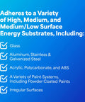 Heavy Duty Mounting Tape 5952 adheres to various surfaces, glass, aluminum, acrylic, paint systems, and irregular surfaces.