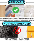 Applicable surfaces for Heavy Duty Double Sided Mounting Tape Nano Adhesive Strip For Posters And Art shown with images.