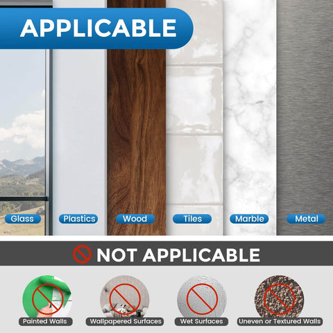 Nano Double Sided Mounting Tape For Walls Art And Daily Home Projects Super Sticky Heavy Duty Adhesive For Metal Plastic Aluminum And Glass 10 Ft Long Sticks Like Crazy For Indoor DIY Decor applicable surfaces image