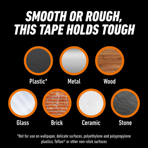 Crystal Clear Double Sided Mounting Tape Weatherproof 1 Inch By 60 Inch Holds Up To 15 Lbs For Window Hanging And Indoor Outdoor Use Permanently Clear Adhesive That Never Yellow Over Time suitable surfaces